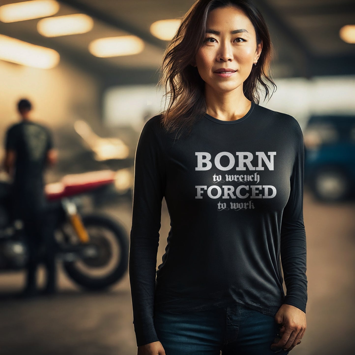 Born To Wrench Forced To Work Unisex Long Sleeve Tee