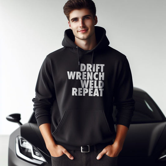 Drift Wrench Weld Repeat Unisex Hoodie