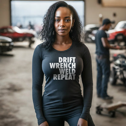 Drift Wrench Weld Repeat Unisex Long Sleeve Tee