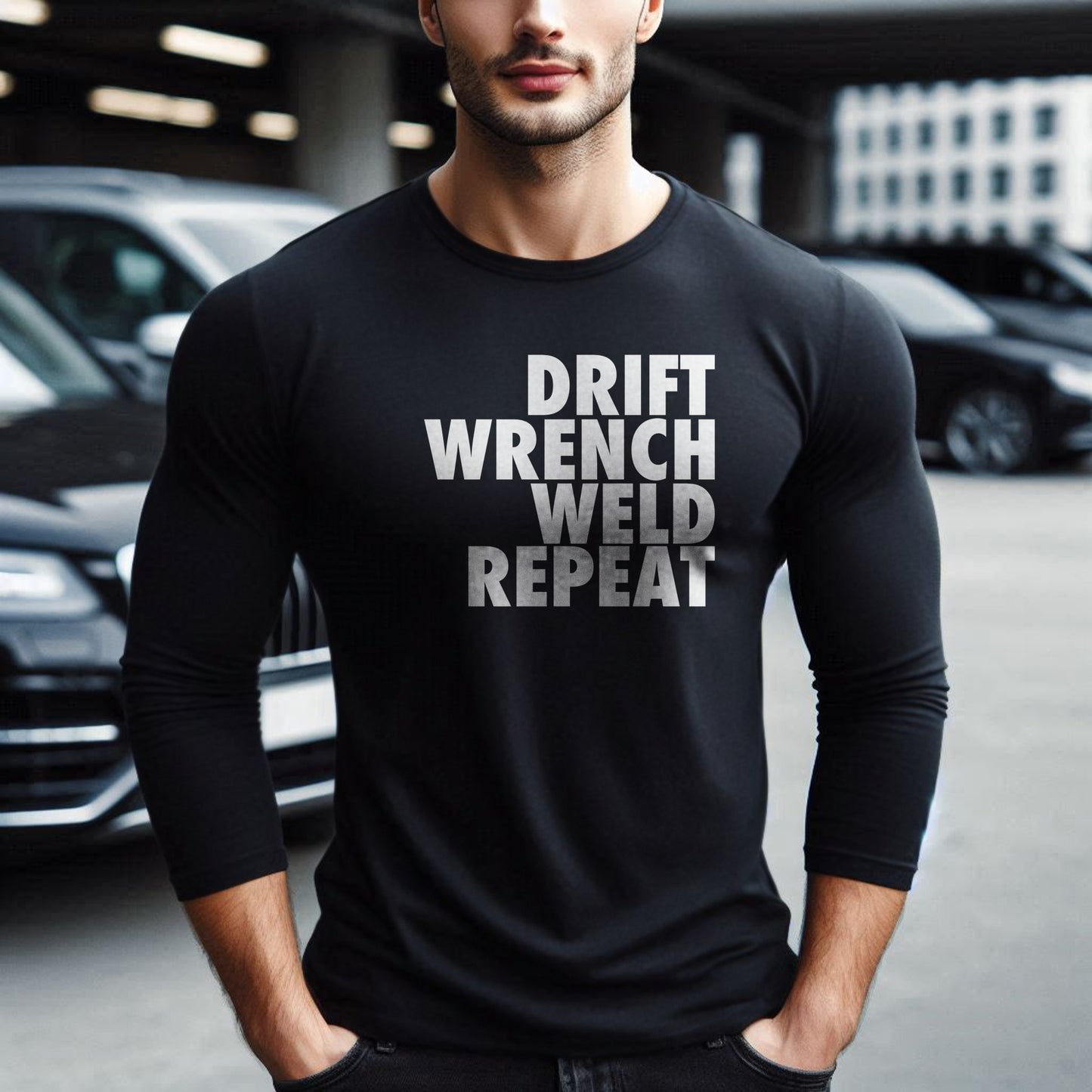 Drift Wrench Weld Repeat Unisex Long Sleeve Tee