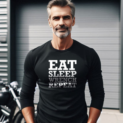 Eat Sleep Wrench Repeat Unisex Long Sleeve Tee