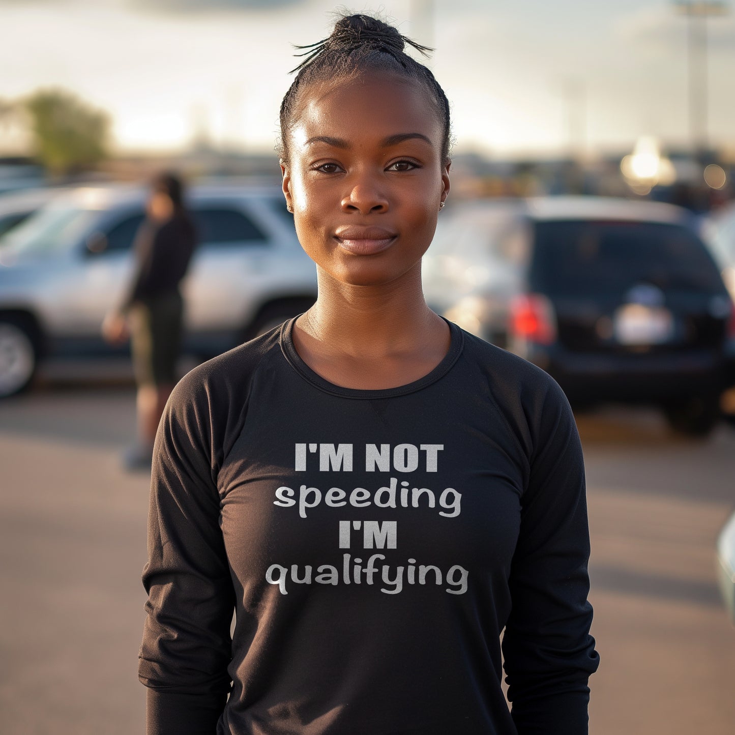 I'm Not Speeding I'm qualifying Unisex Long Sleeve Tee