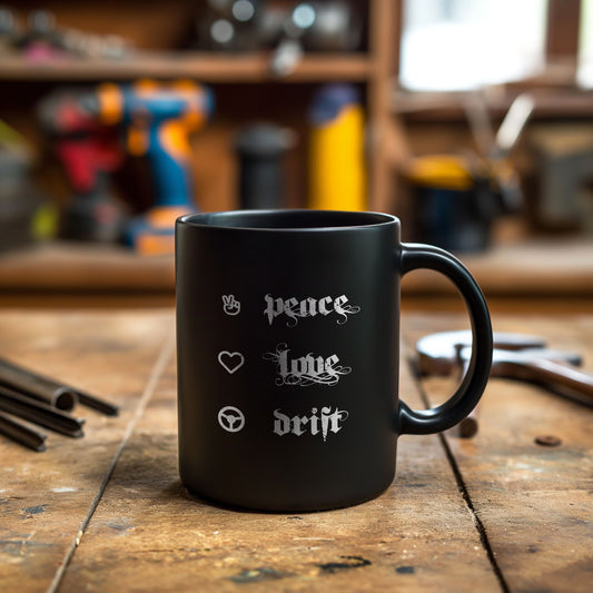 Peace Love Drift Coffee Mug