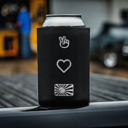 Peace Love JDM Can Koozie