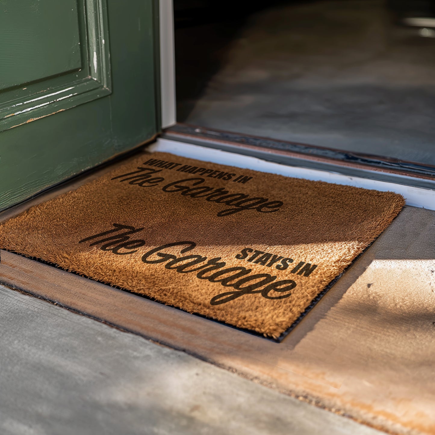 What Happens In The Garage Stays In The Garage Doormat