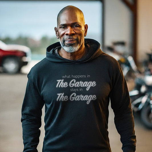 What Happens In The Garage Stays In The Garage Unisex Hoodie